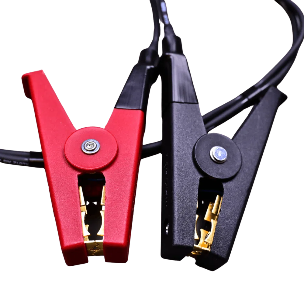 kabel pomiarowy Kelvin 1m do DBT-12+ z krokodylkamioryginalny kabel do testera akumulatorów DBT-12+ z zaciskami Kelvinprzewód pomiarowy z mosiężnymi końcówkami do testera DBT-12+zapasowy zestaw kabli pomiarowych DBT-12+ 1m 50A